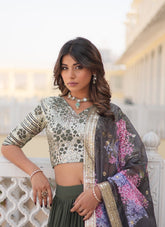 Bridesmaid Green Colour Lehenga Choli